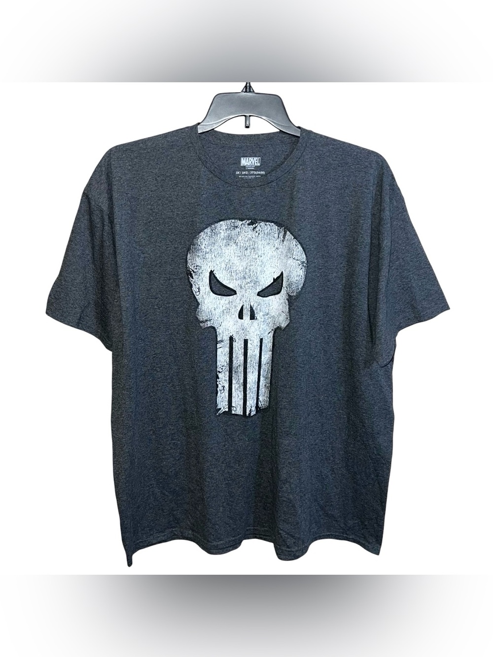 Marvel Punisher Short Sleeve Graphic Tee Shirt Men’s 3X Grey